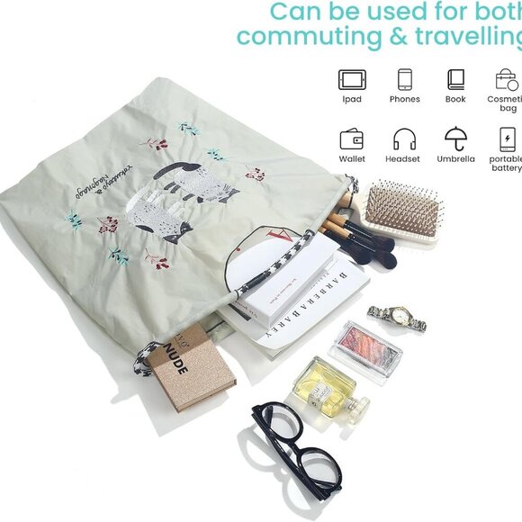 Elegant Light Grey Tote Handbag for Women – Large Capacity & Adjustable Strap - Picture 3 of 6